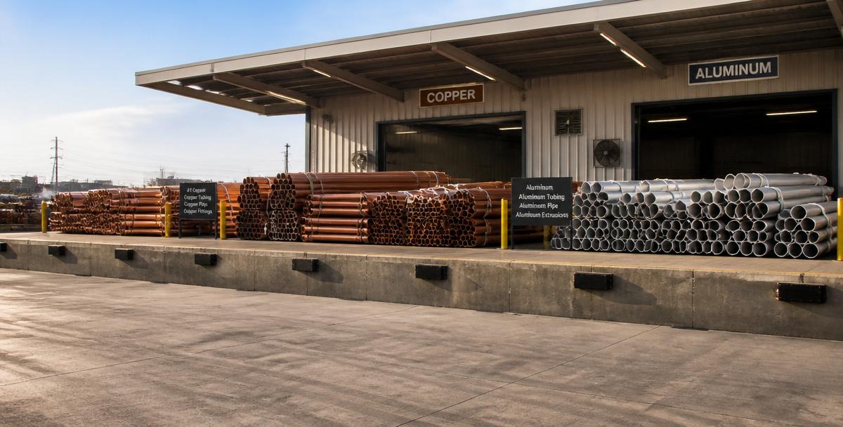 Organized scrap metal loading dock at ABANTU RECYCLERS